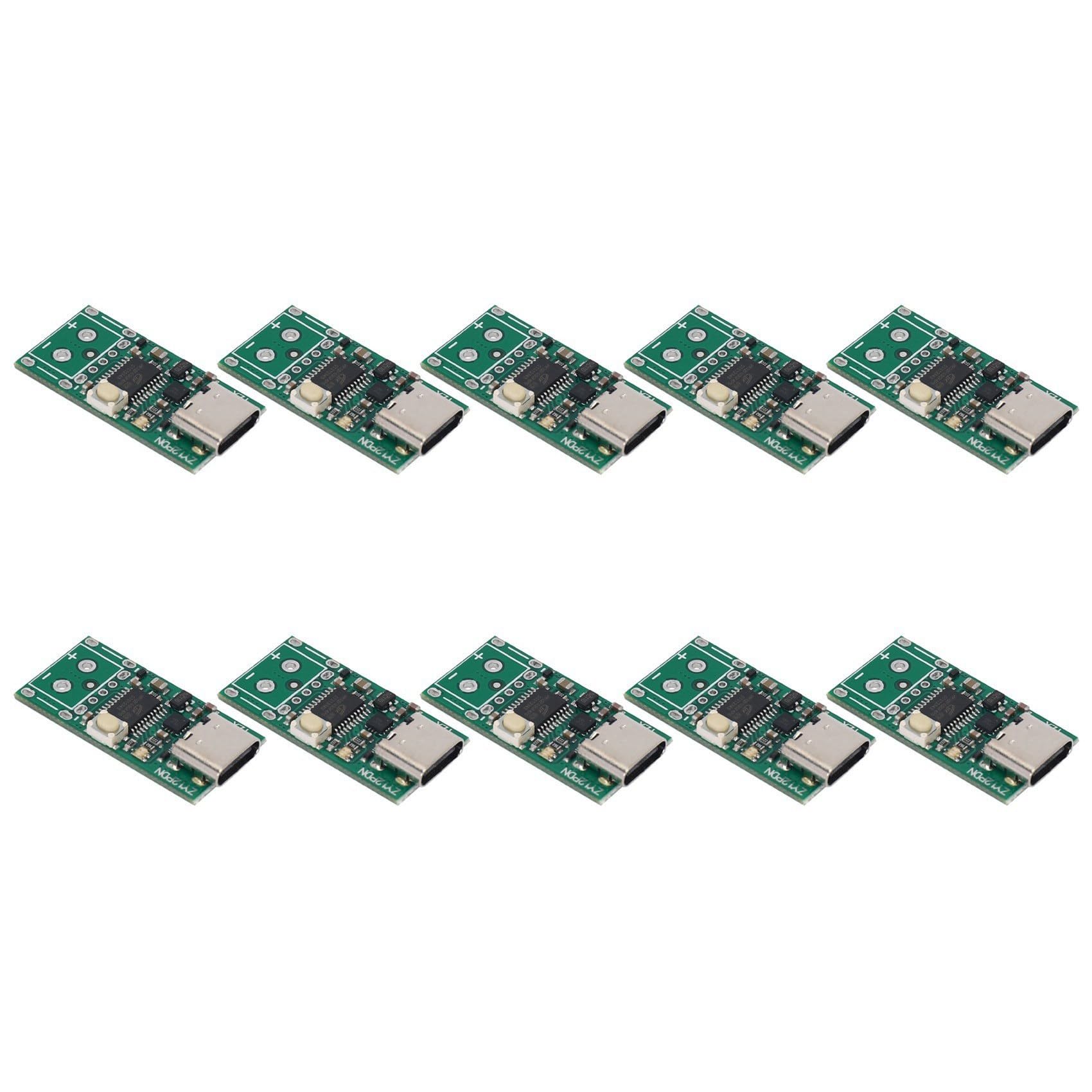 10X USB-C Pd2.0/3.0 Una Dc Convertidor Módulo de Fuente de Alimentación del Señuelo Probador de Detector de Sondeo de Encuesta de Activación de Carga Rápida (Zy12Pdn)