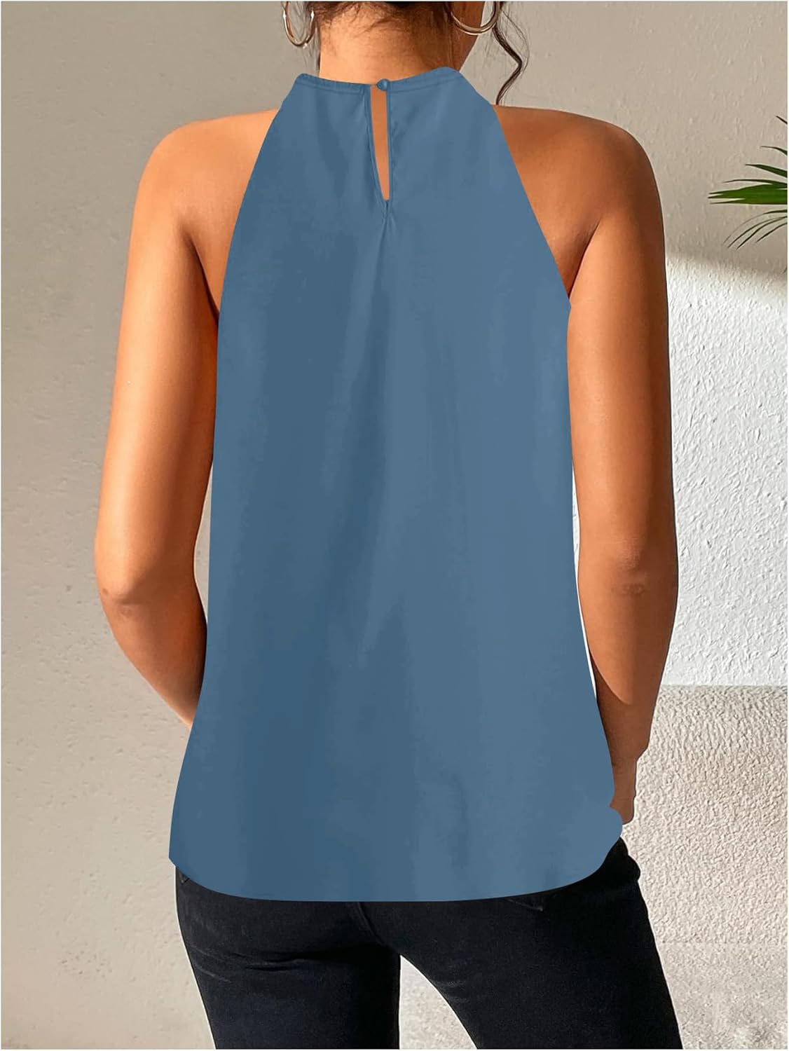 SOLY HUX Women's Halter Tops Tank Top Summer Casual Sleeveless Tunic Blouses - Image 2