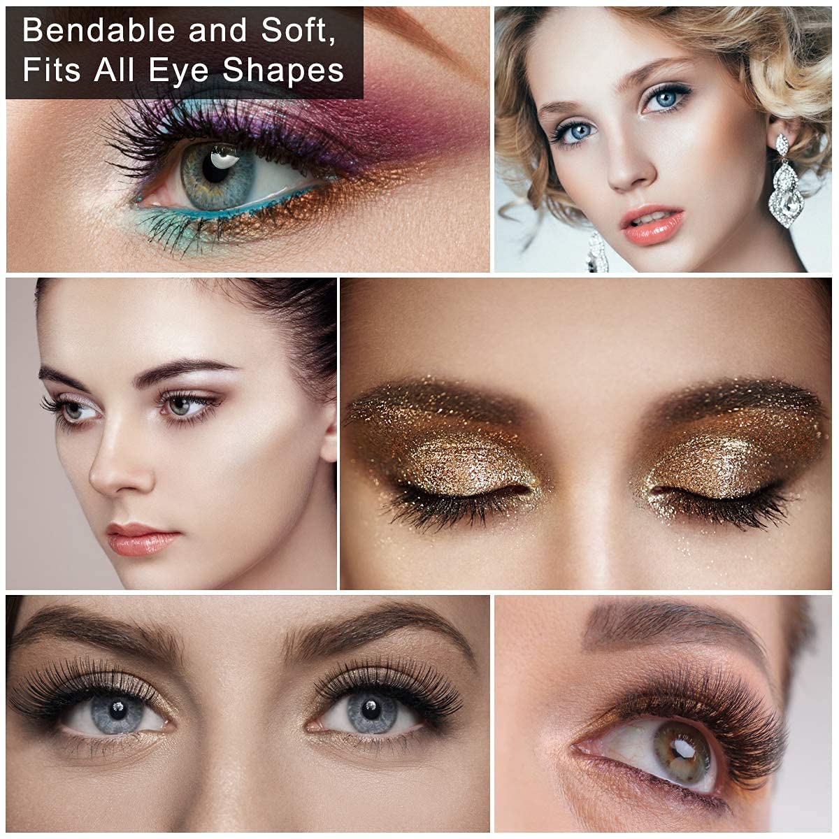 20 Pairs False Eyelashes 4 Styles Natural Lashes Pack Cat Eyes Volume Faux Mink Lashes Pack