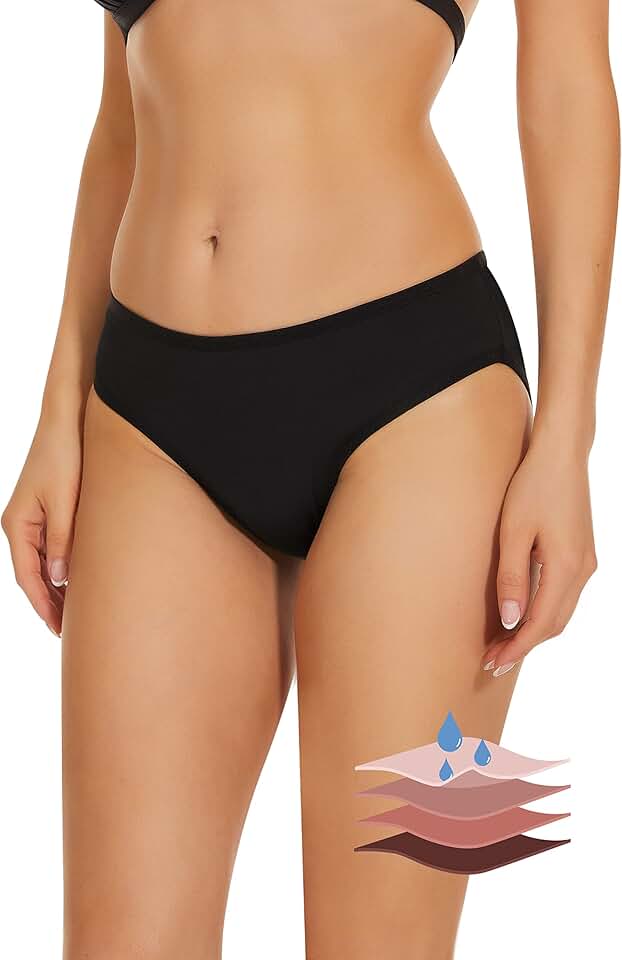 Leovqn Period Swimwear Leakproof Bikini Swim Bottoms Proof Menstrual Bathing Suit Bottoms for Teens Girls Women