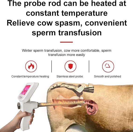 Cow Artificial Insemination Kit with Visual Gun and 15MP Endoscope for Veterinary Breeding and Sperm Analysis