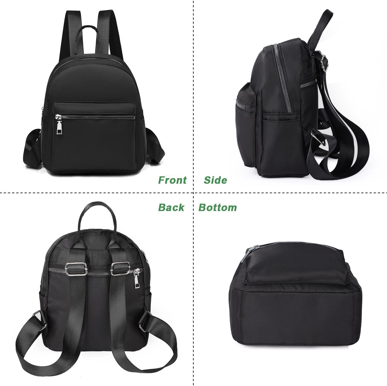 Etercycle Mini Backpack Purse for women, Small Backpack Purse, Shoulder Bag for Travel (Black) - Image 3