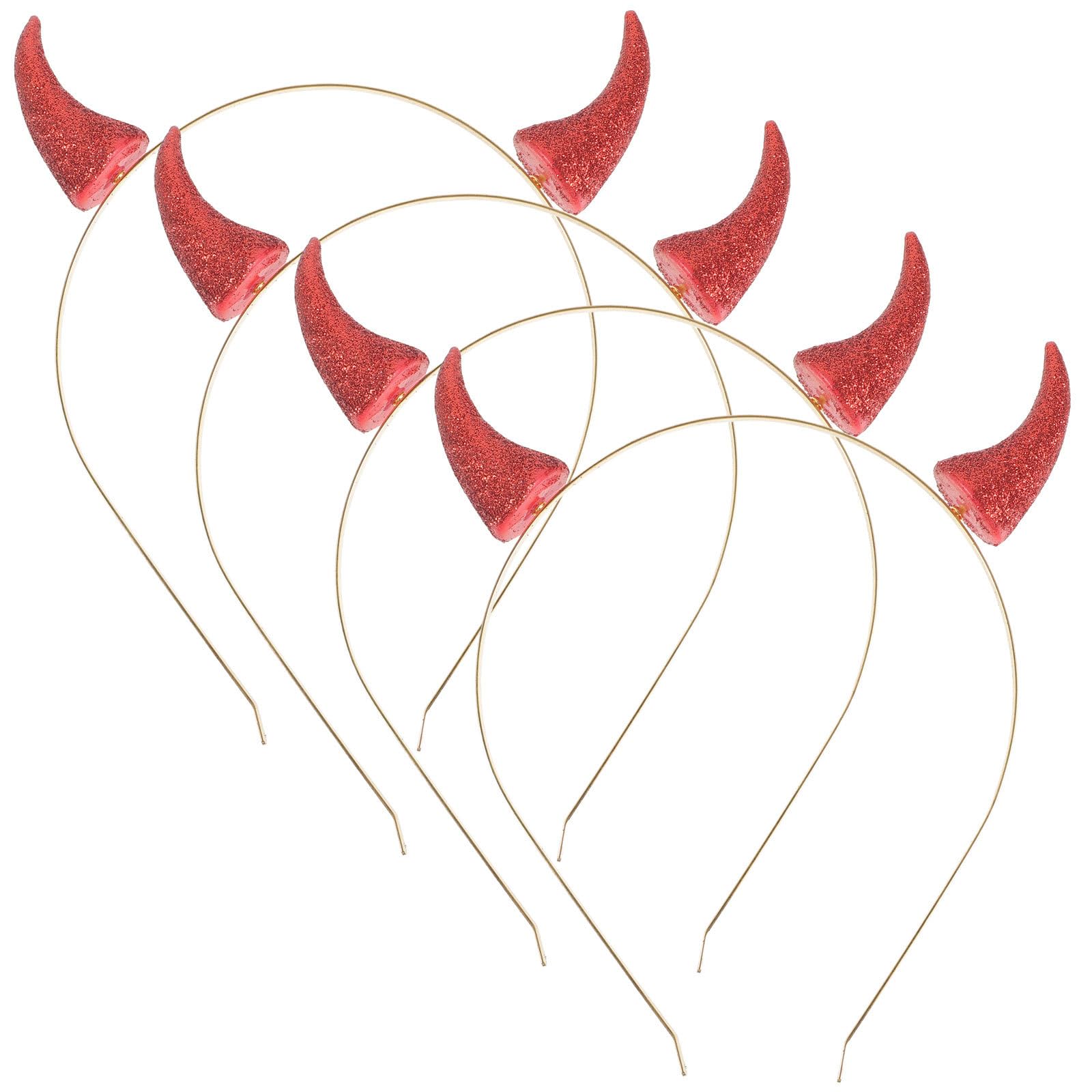 Holibanna Serre-Tête Cornes Rouges Pailletées Accessoire De Cheveux Halloween Fête Cosplay 6.7 X 5.1 Pouces Léger Et Confortable Pour Enfants Et Adultes