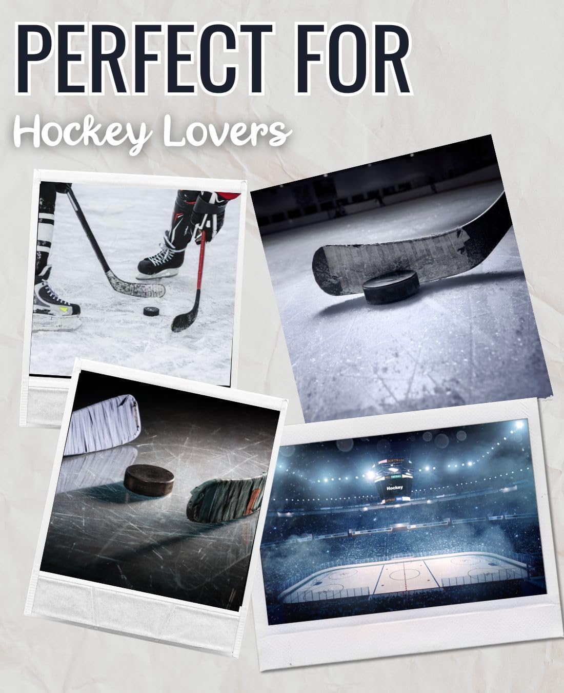 Ice Hockey Player Gifts for Men, Gifts for Hockey Lovers & Coaches, Wearable Flannel Giraffe Blanket Hoodie with Two Large Pocket - White/Hockey