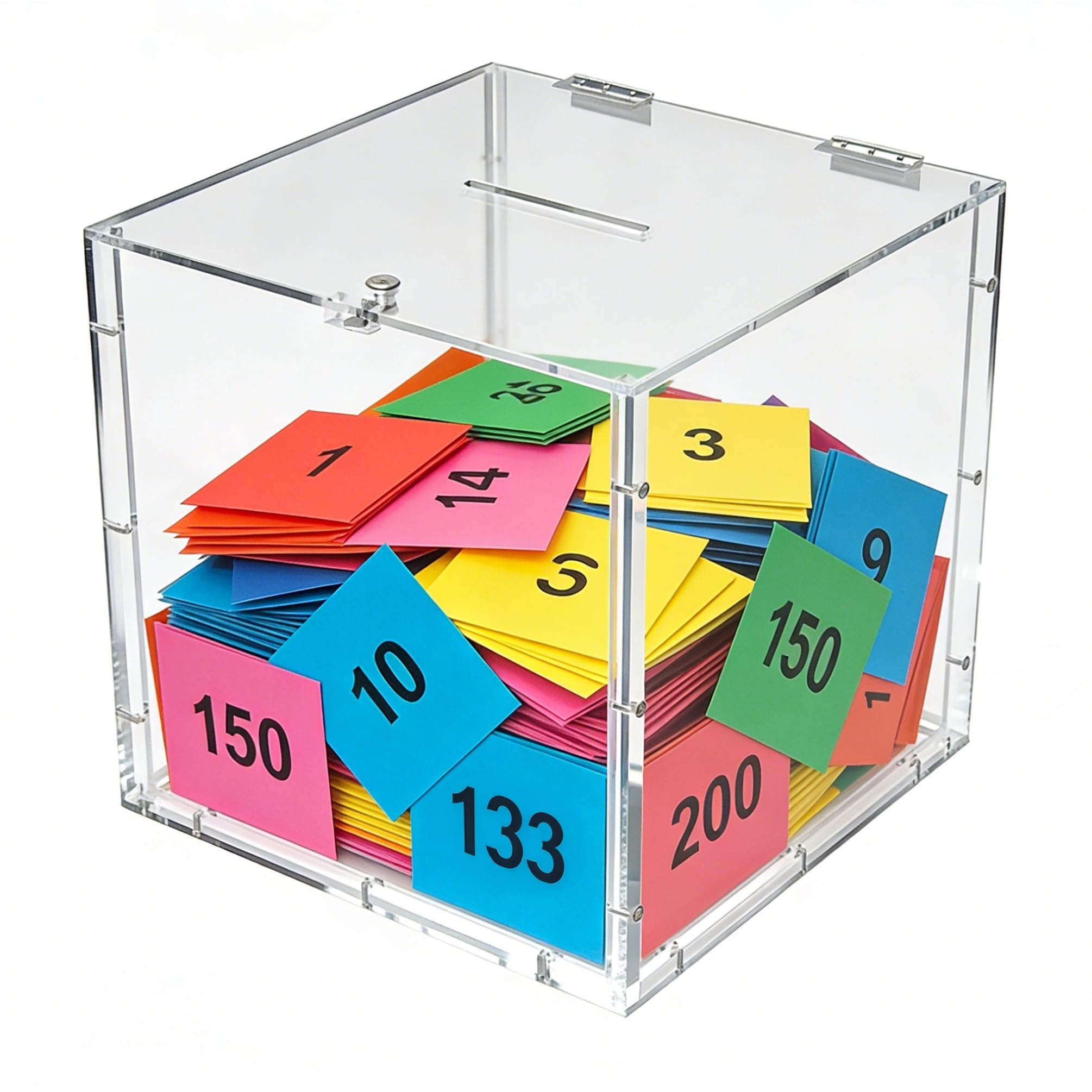 FixtureDisplays® 15x15x15" Clear Plexiglass Large Tithing Box Offering Box Ballot Box 14316-BOX