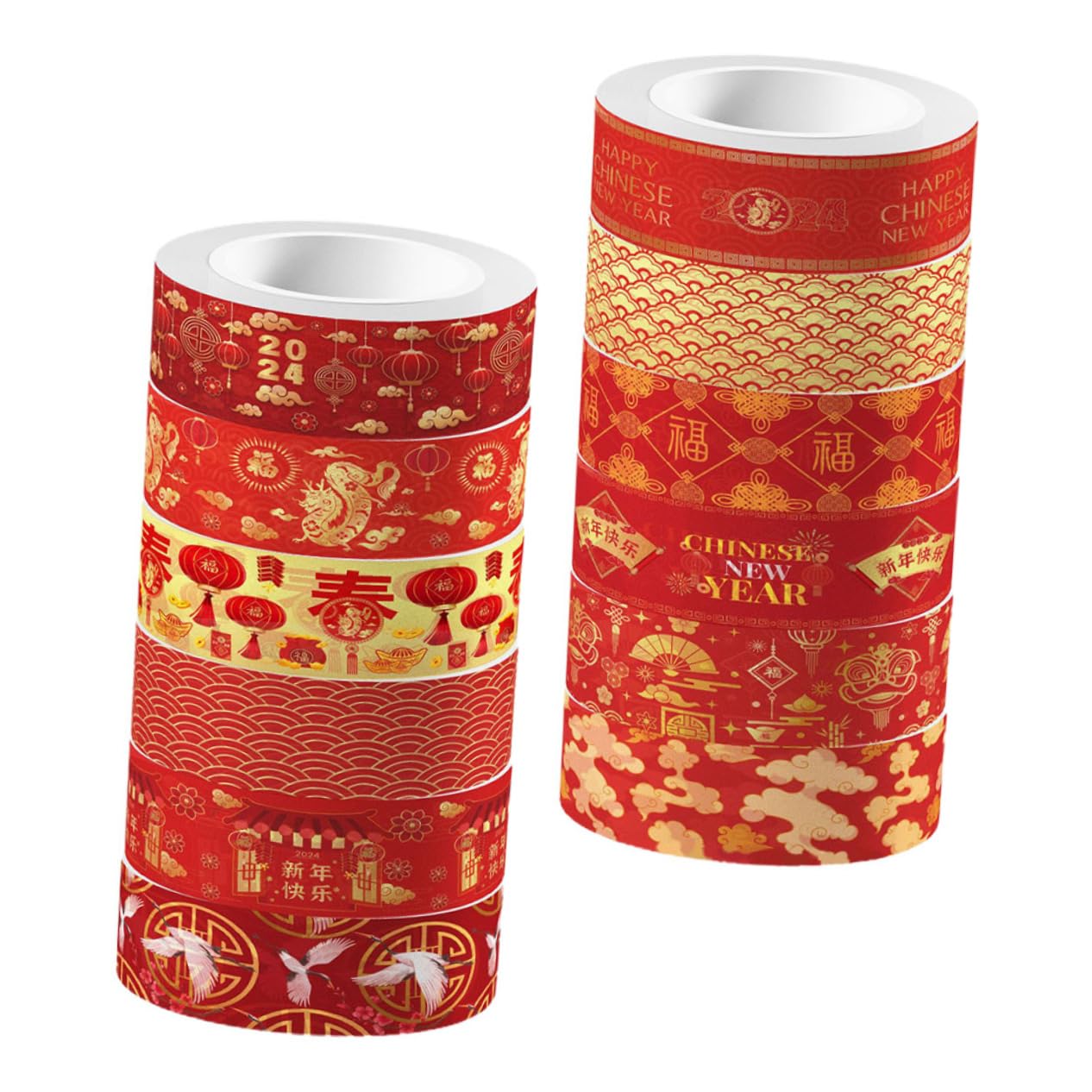 SHINEOFI 5 Set Nastro Washi Anno Del Drago Evidenziatore Nastro Adesivo Extra Largo Distributore Di Nastro Adesivo Per Mascheratura Nastro Del Diario Chiaro Neon Punto Colorful 12 * 5