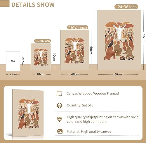 Miniatura 7 de OAOPIC Arte enmarcado Jesús Feeds 5000 Póster de Cristo en blanco y negro, versículos de la Biblia, lienzo de historia, arte de pared, bohemio,