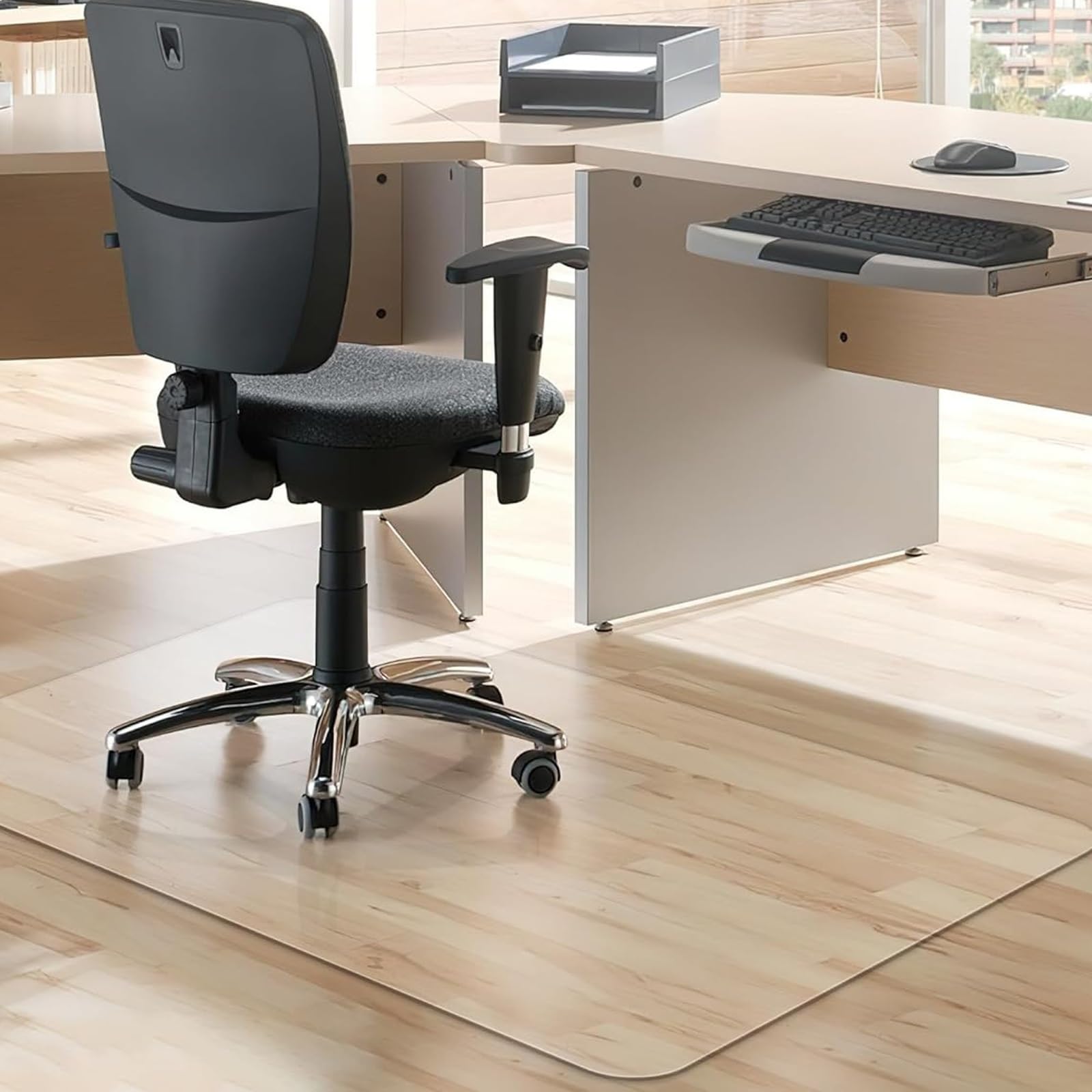 Alfombra Protectora para Silla de Oficina, Transparente, Resistente a Arañazos, para Escritorio y Suelos Duros, 1mm de Espesor (Tamaño: 4)