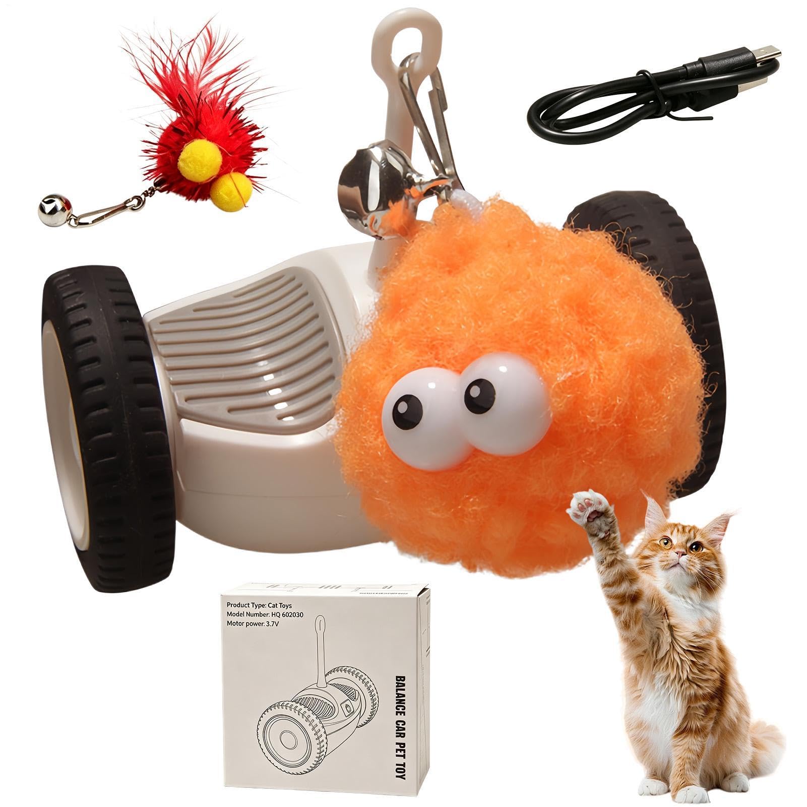 Jouet chat électrique voiture de course interactive de 7,5 cm en ABS