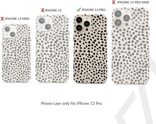 Miniatura 2 de BURGA Paquete de funda para iPhone 13 PRO con patrón de lunares negros y funda rígida para Airpod compatible con Apple Airpods Pro, color almendra