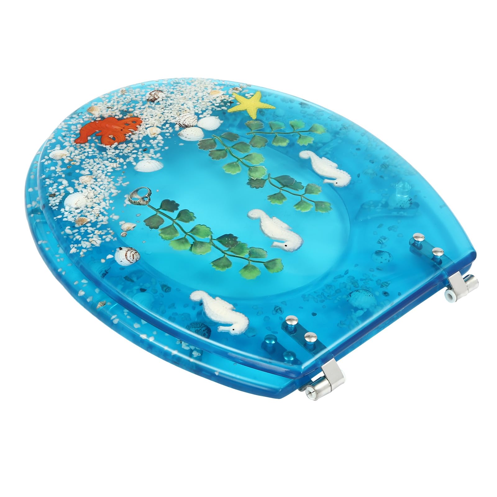 Lzerahera Toilet Seat Elongated Transparent Resin Toilet Seat