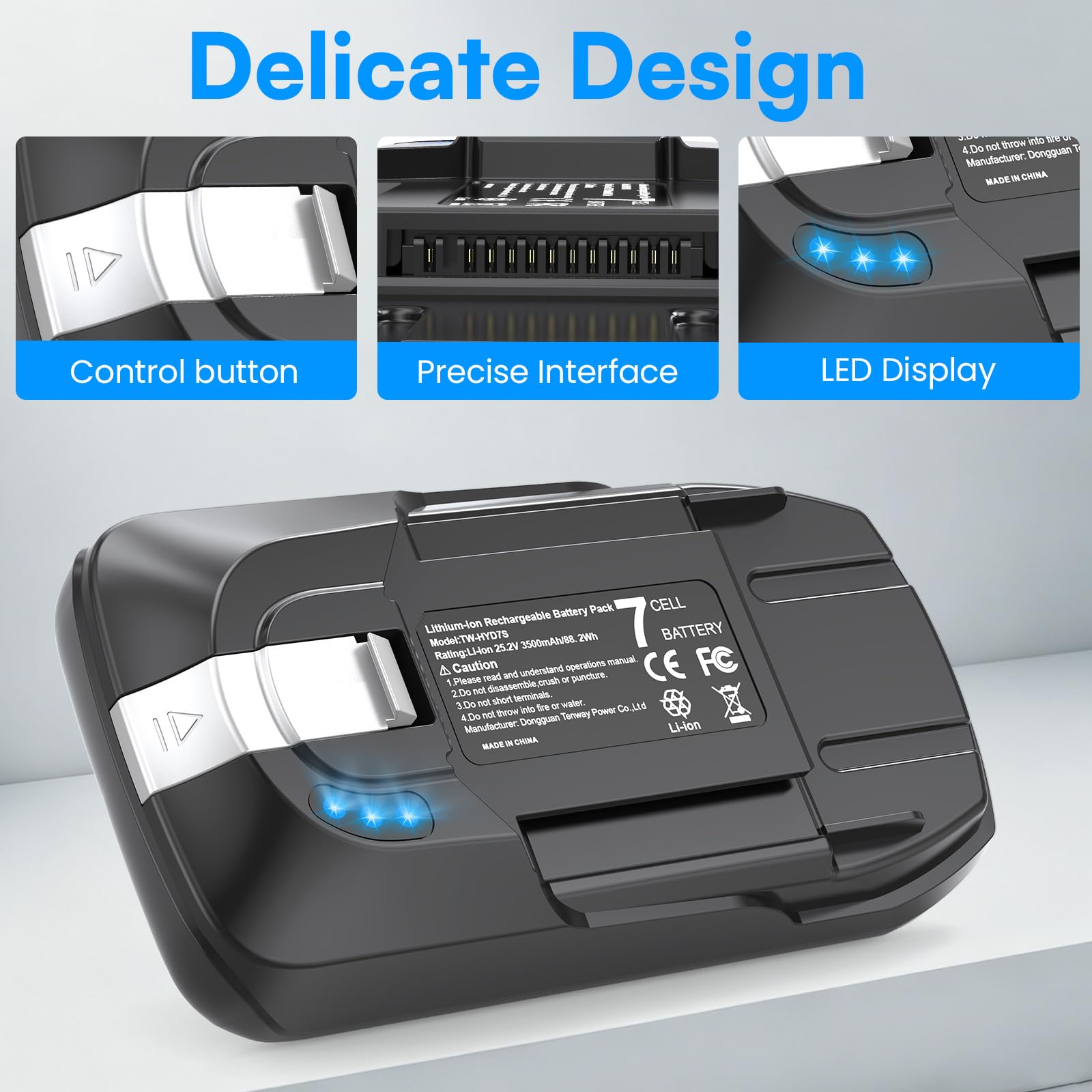Batterie 25,2 V 3,5 Ah pour aspirateur sans fil Rowenta X-Force Flex 12.60 ZR009705 Batterie de rechange RH98A3WO RH98A0WO RH98A7WO RH98C0WO RH98C8WO RH98A8WO RH98A9WO