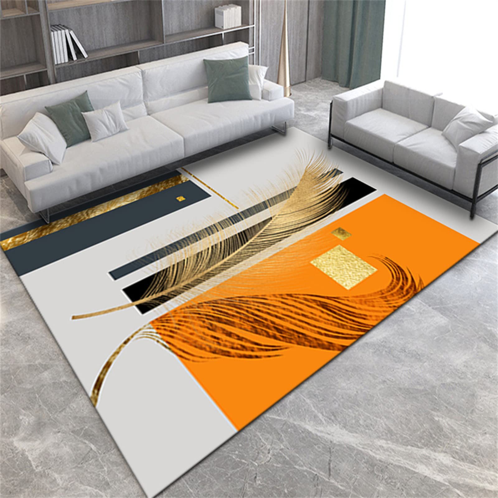 Grand tapis de salon moderne 160x230 lavable et durable pour chambre adulte