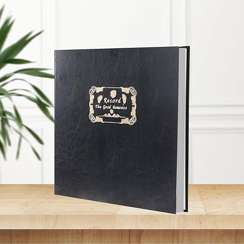 Miniatura 6 de Álbum de fotos autoadhesivo magnético de 12.8 x 13.1 pulgadas, 40 páginas con cubierta de piel de vaca simulada, bolígrafo metálico y accesorios de