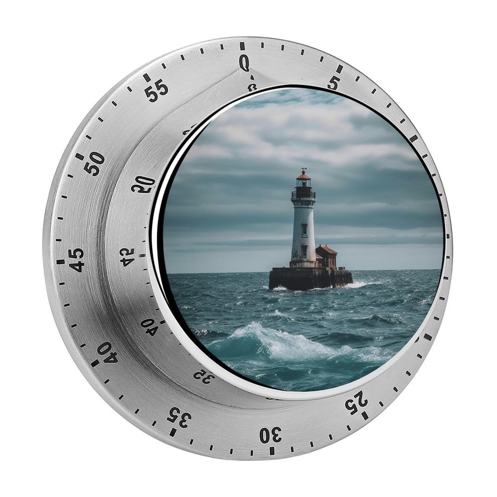 Lighthouse Kitchen Timer for Cooking,Chef Cooking Timer Clock with Loud Alarm Stainless Steel Countdown Timer No Batteries for Home Baking Cooking