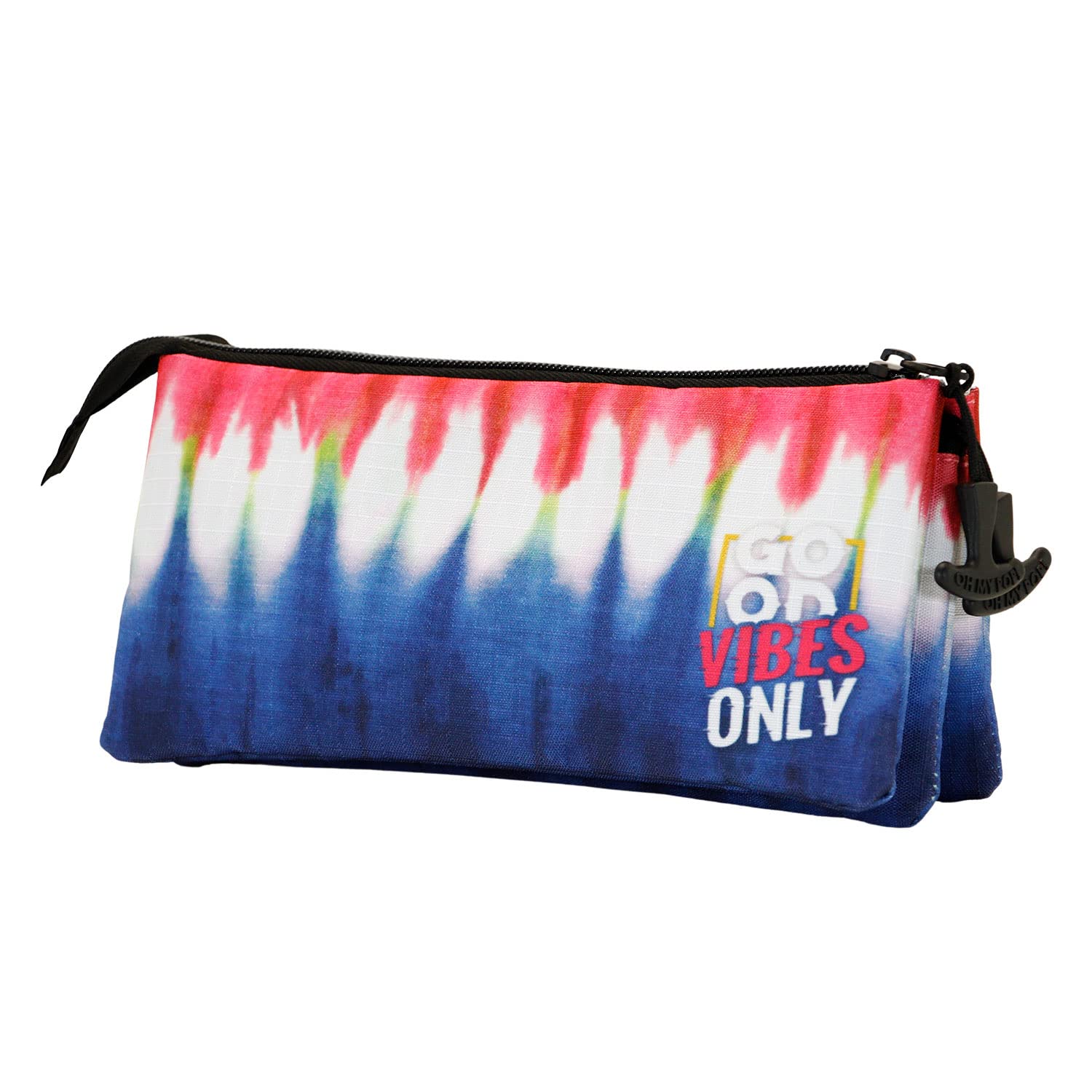 Oh My Pop! Good Vibes Denim-ECO Triple Pencil Case, Blue