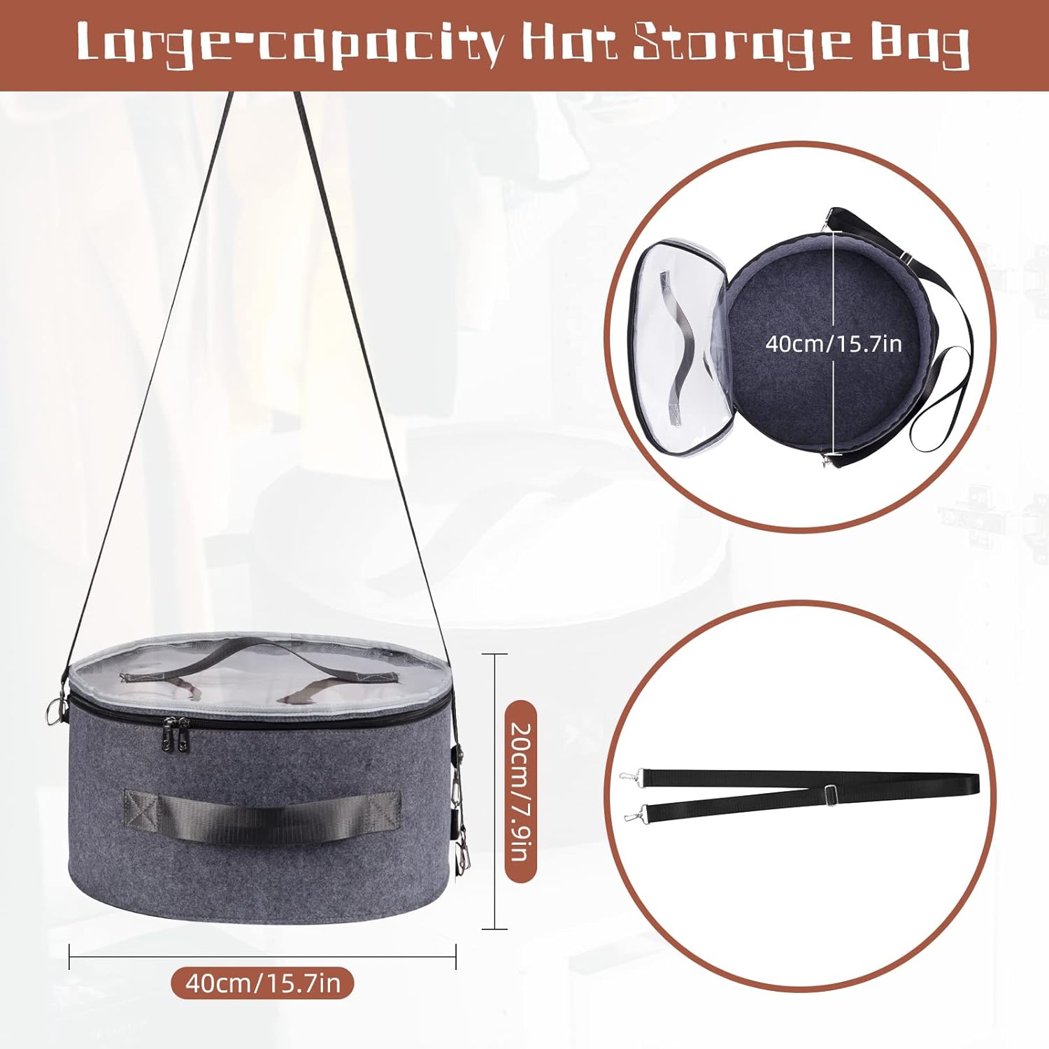 Buy Hat Boxes for Women & Men Storage Large Felt Hat Boxes Storage