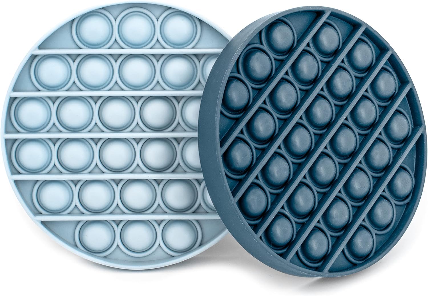 2 Pack Round & Square Poppets & Push Pop Bubble Sensory Fidget Toys For Kids & Adults | Travel Poppet Squishy Fidget Toy For Gifts & Parties ADHD, Stress & Anxiety Relief Squeeze Toddler Toy