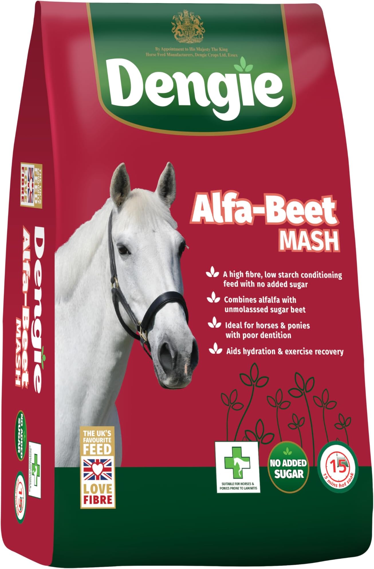 Dengie Alfa-Beet Mash 20kg Horse Feed - Soaked Fibre for Horses with Poor Teeth, Recovery & Hydration Mash - Alfalfa & Unmolassed Sugarbeet - No Added Sugar
