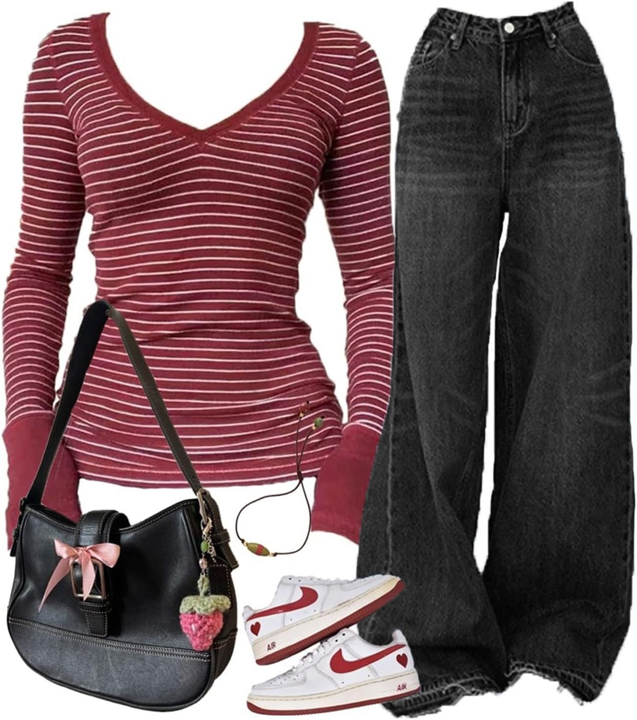 EMMIOL Baggy Jeans for Women, Wide Leg Jeans Plus Size Boyfriends Denim Pants, Y2K Vintage Style