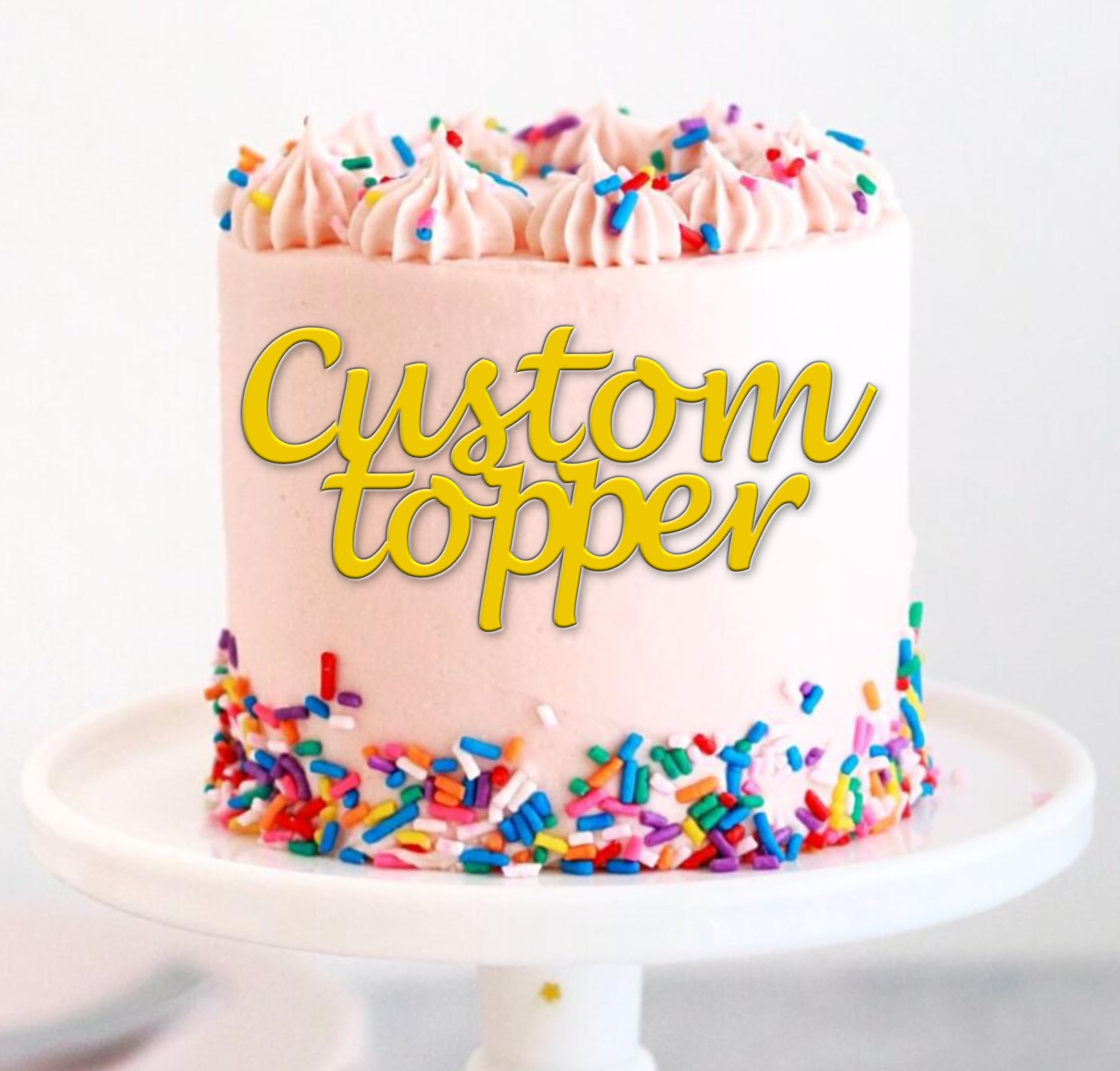 EKAM Personalised Acrylic Cake Topper, Personalised Name Cake Topper for Birthday, Wedding, Anniversary & Celebration Cakes – Happy Birthday Cake Decoration & Charms (Gold)