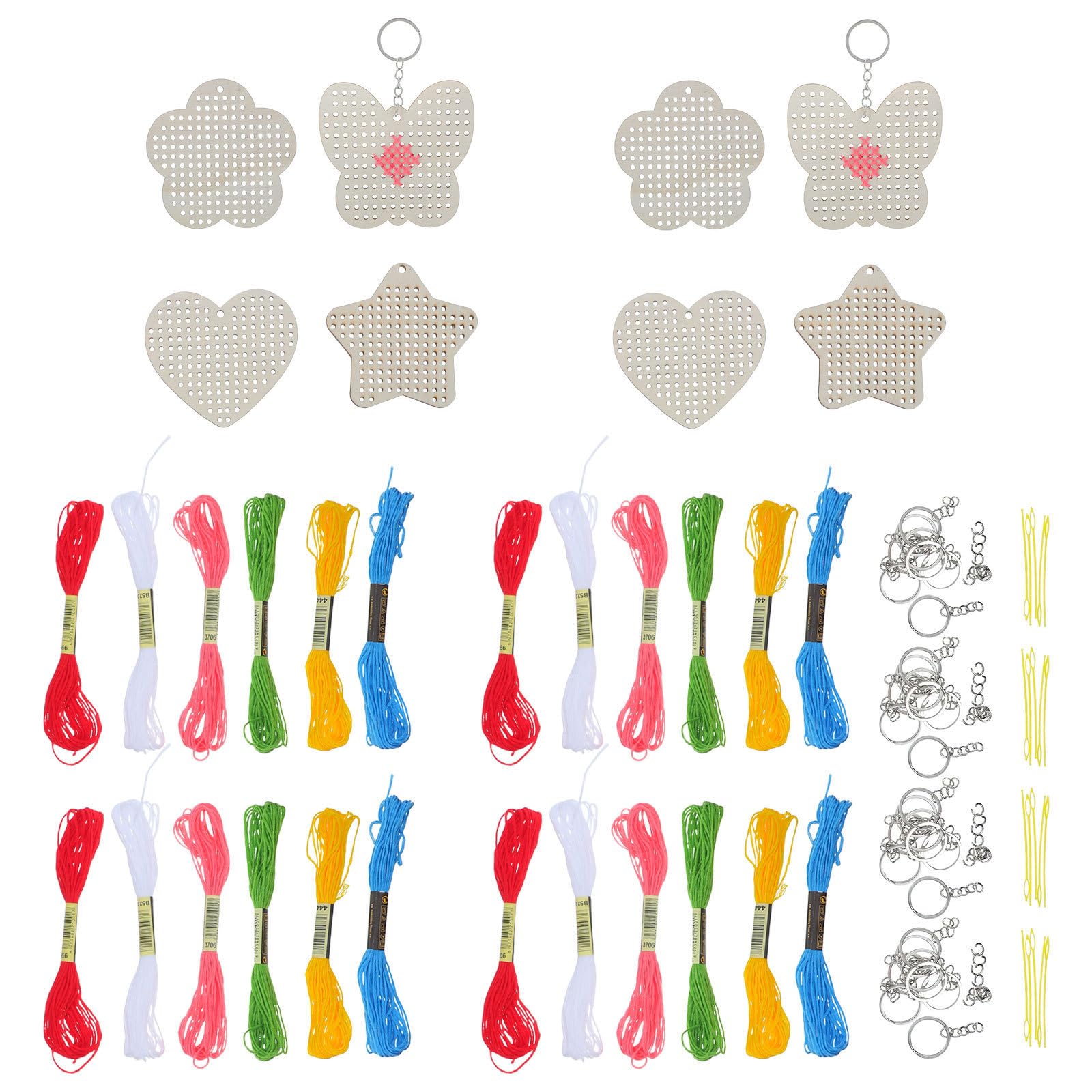 Kit de costura para principiantes infantil con tablero de madera y agujas de plástico