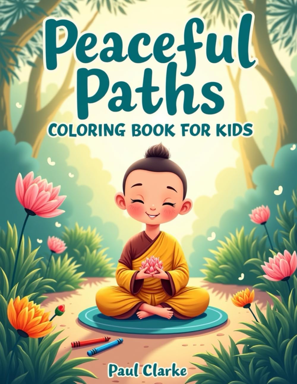 Peaceful Paths Coloring Book For Kids: A Buddhist Wellbeing and Mindfulness Coloring Book for Kids.