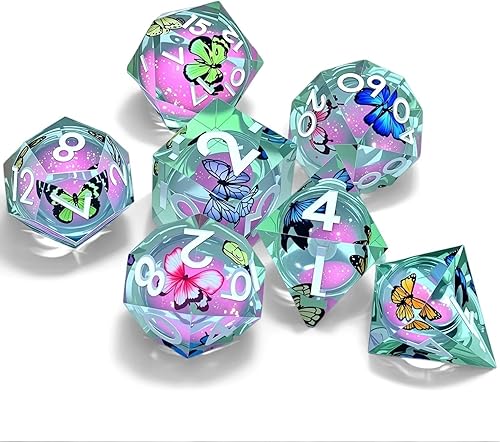Miniatura 21 de Resin Cat Head DND Dice, Sharp Edge Dungeons and Dragons Polyhedron Game Dice Set for Role Playing Games RPG Explorer Magic, Holiday Birthday Gifts