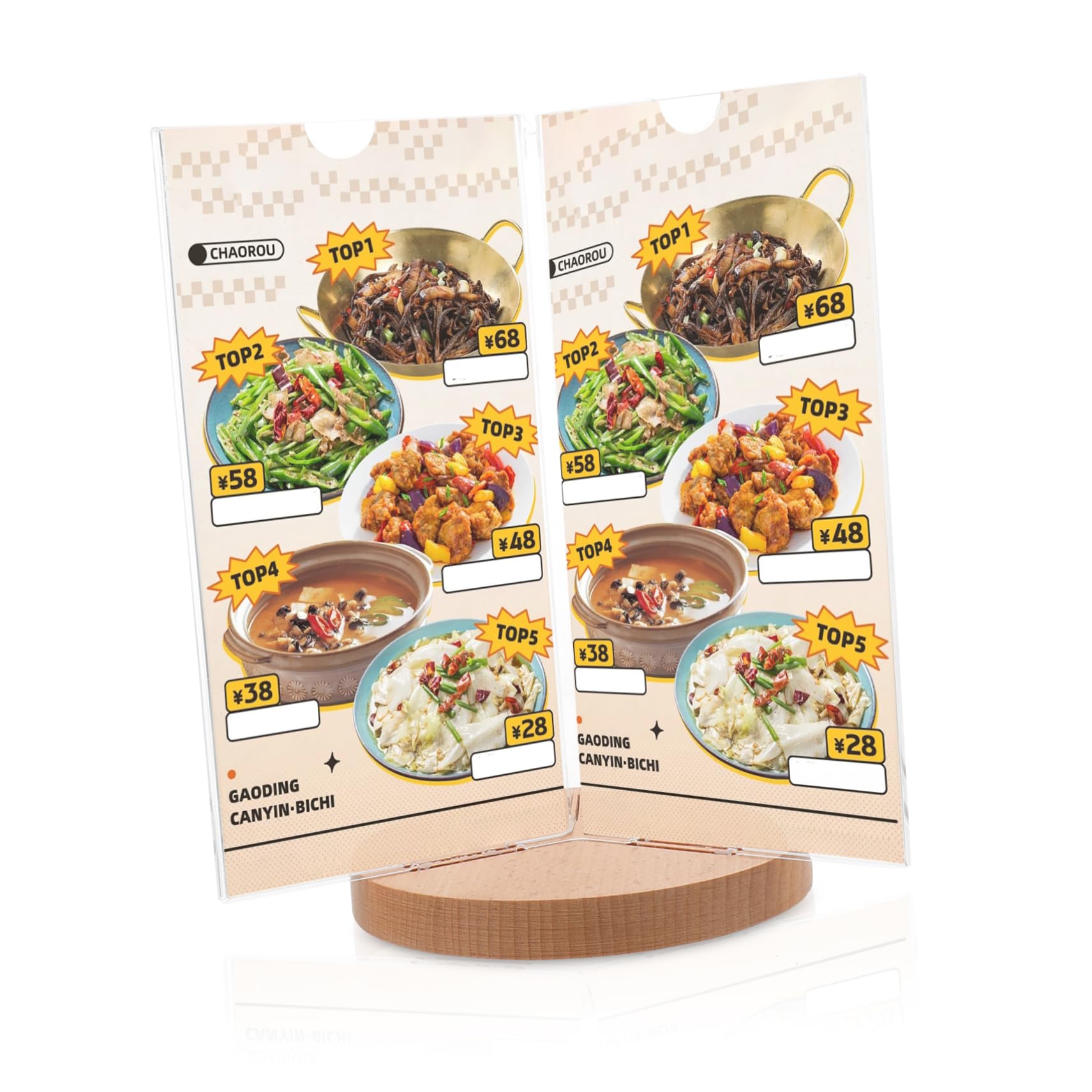 Soporte De Menú De Escritorio Rotativo Base Para Exhibición De Menús Multiside Exhibidor De Carteles Para Restaurantes Bares y Eventos