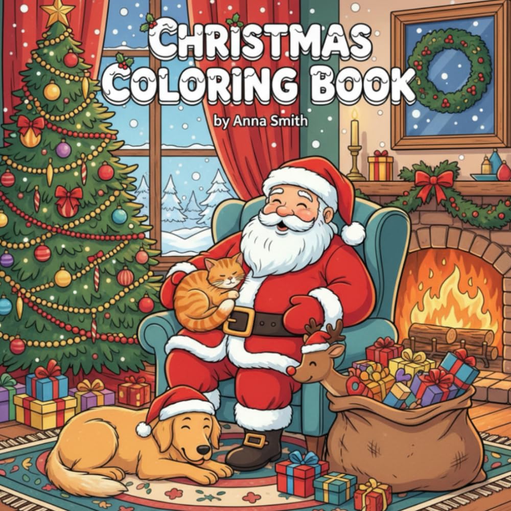 Christmas Coloring Book: Bold and easy Christmas Coloring book