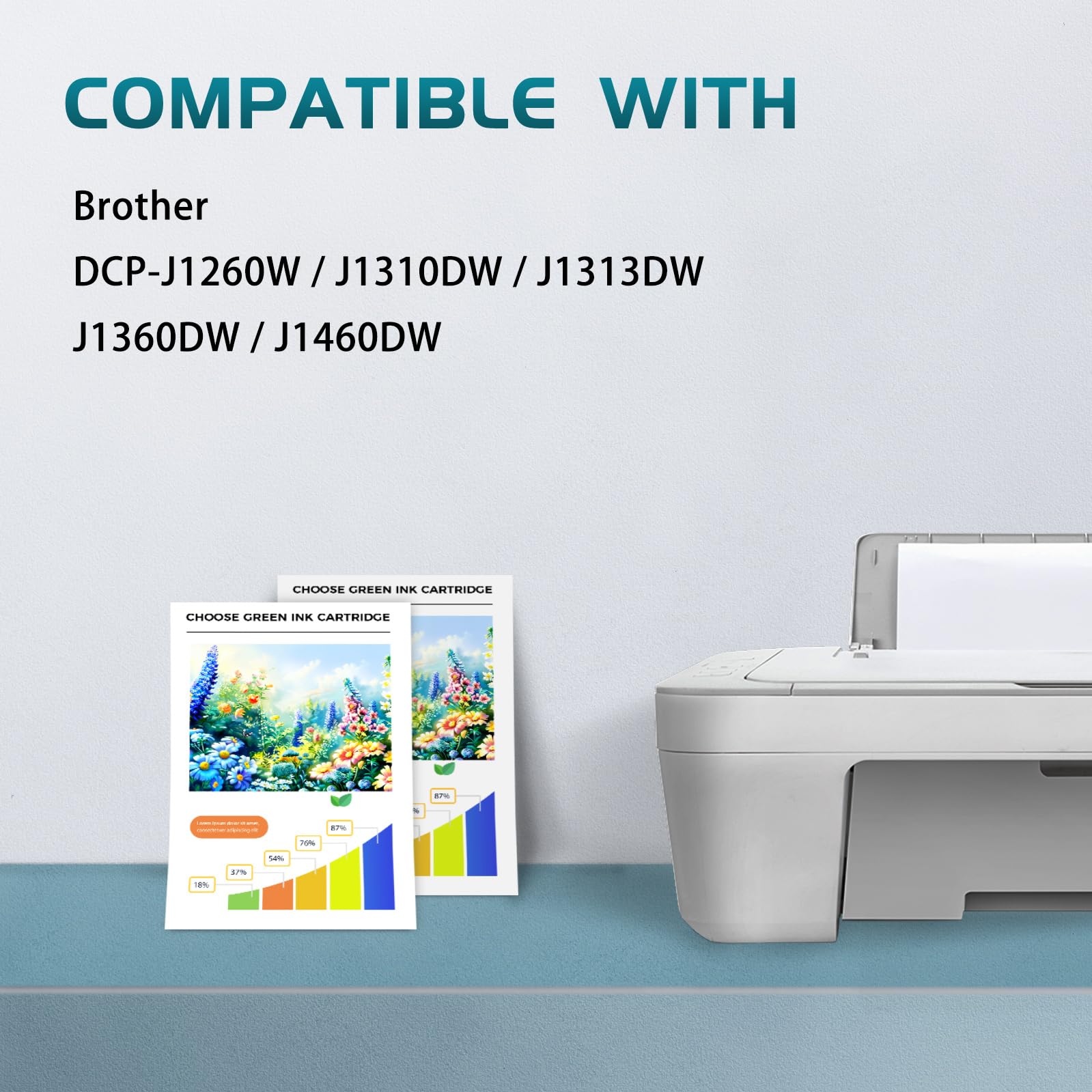 ZIPRINT LC521 XL Cartucce compatibili con Brother LC521 LC521XL, LC 521 XL per Brother DCP-J1260W, DCP-J1310DW, DCP-J1313DW, DCP-J1360DW, DCP-J1460DW (Confezione da 8)