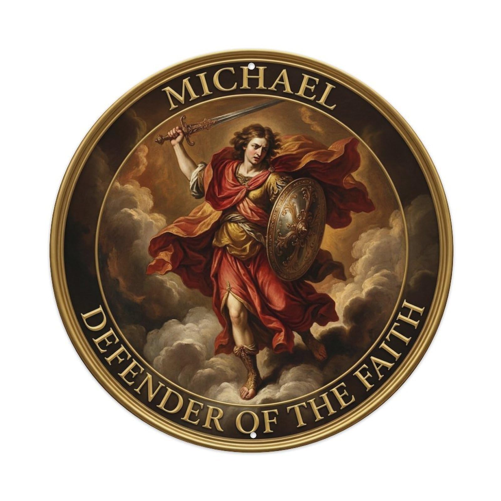 Guardian St Michael Archangel Defender of The Faith Metal Tin Sign