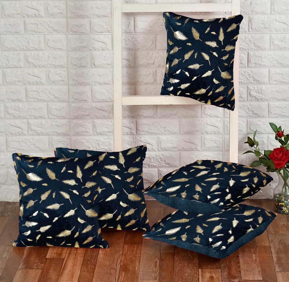 A Cube Luxury Solutions Decorative Chenille Cushion Cover 60 x 60 cm (24 x 24 inch) Large Square Pillow Covers for Bed, Sofa, Chair Seat