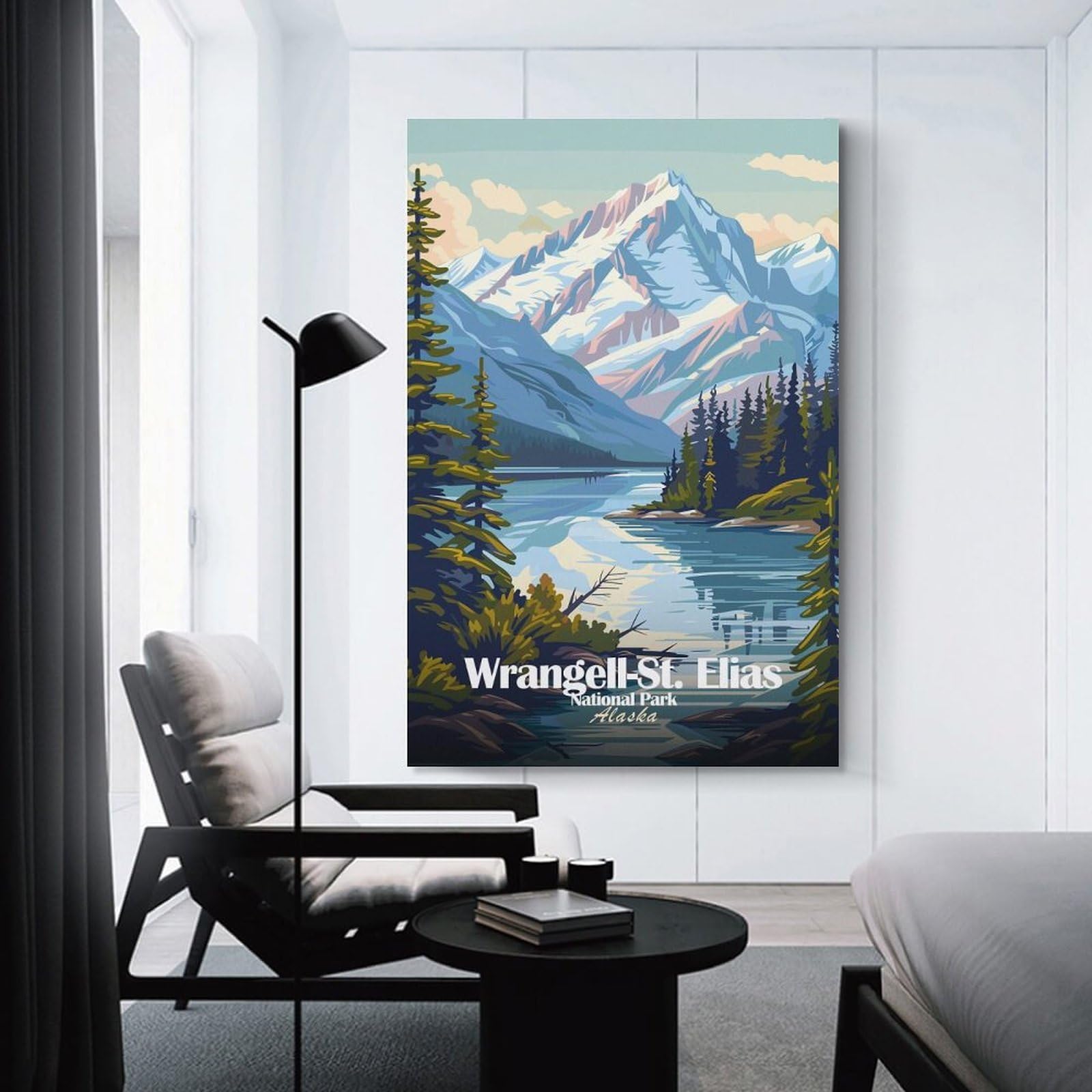 Junmoney Canvas Wall Decor Wrangell-St. Elias National Park Alaska, 08x12inch(20x30cm), for Gallery Wall Decor And Room Displays, An Easy Match for Collected Prints