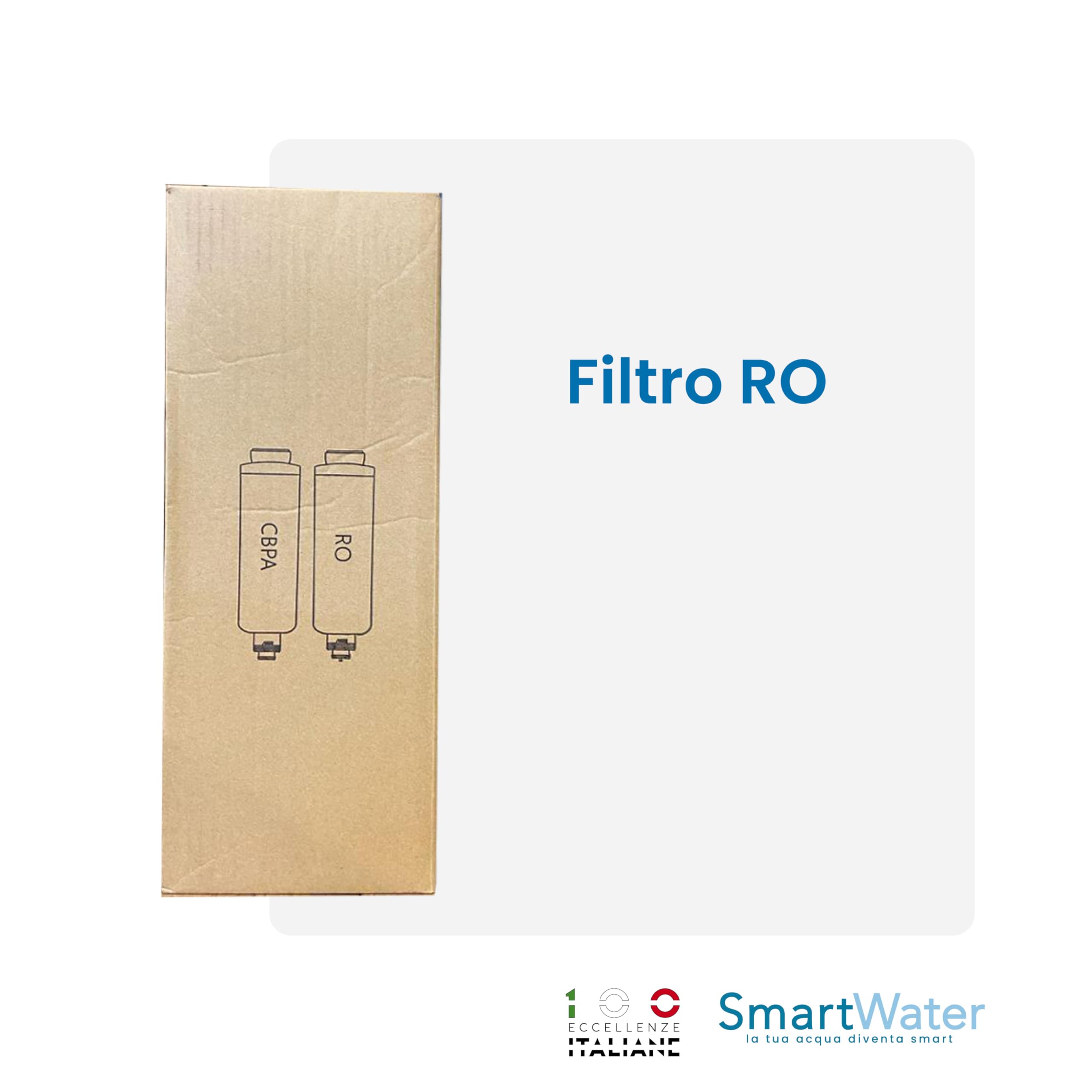 Filtro a membrana M-RO per depuratore acqua SmartWater, da sostituire ogni 12 mesi senza nessun intervento tecnico.