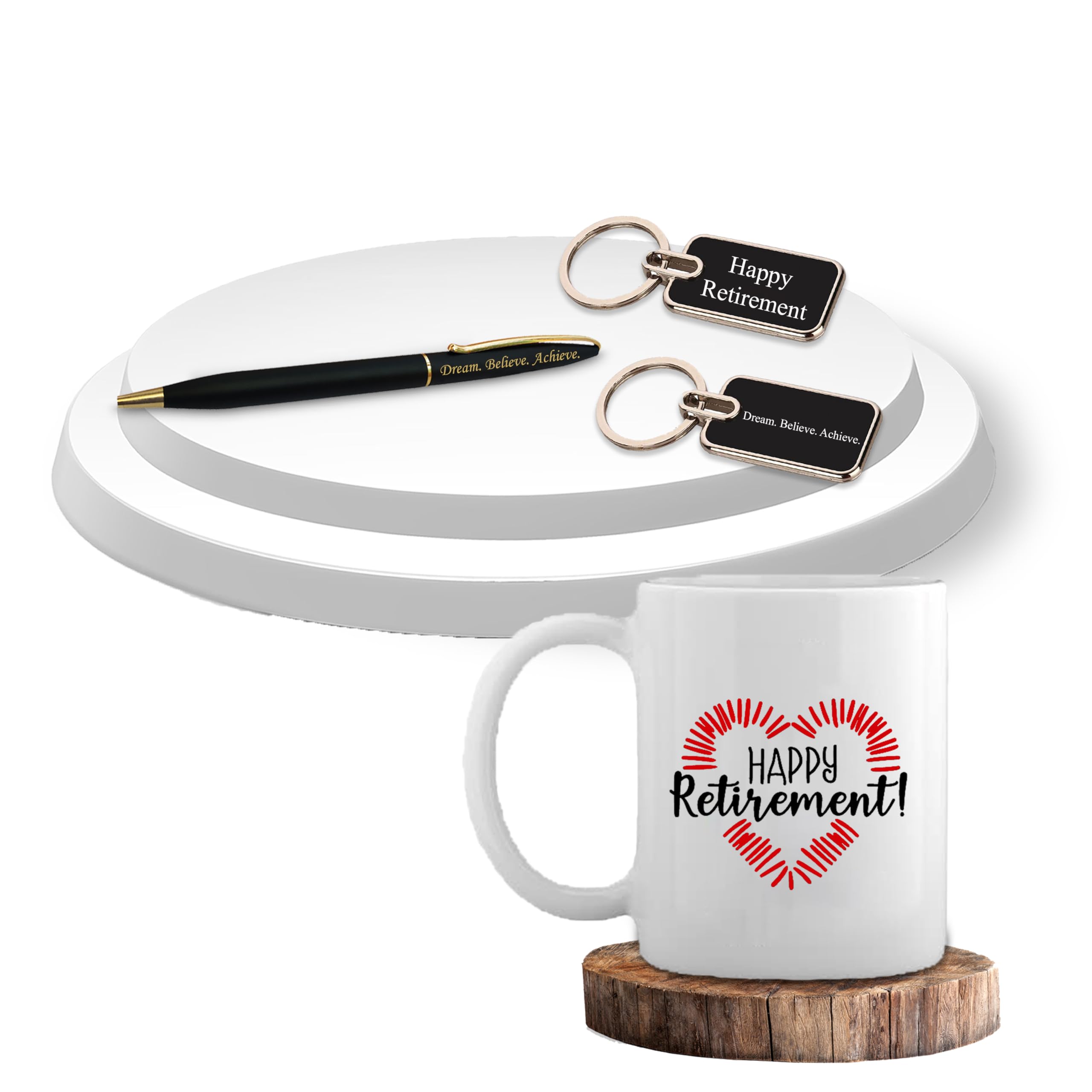 SAVRI Retirement Gift Set – Engraved Black-Gold Slim Pen, Metal Keychain with Quote & Ceramic Coffee Mug | Unique Retirement Gifts for Men & Women, Farewell Gift, Thoughtful Employee Gift-image-16