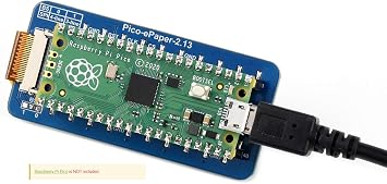 waveshare 2.13inch E-Ink Display HAT 250122 Pixels Black White Two Color E-Paper Module epaper Screen for Raspberry Pi Pico Microcontroller Board,Support Partial Refresh