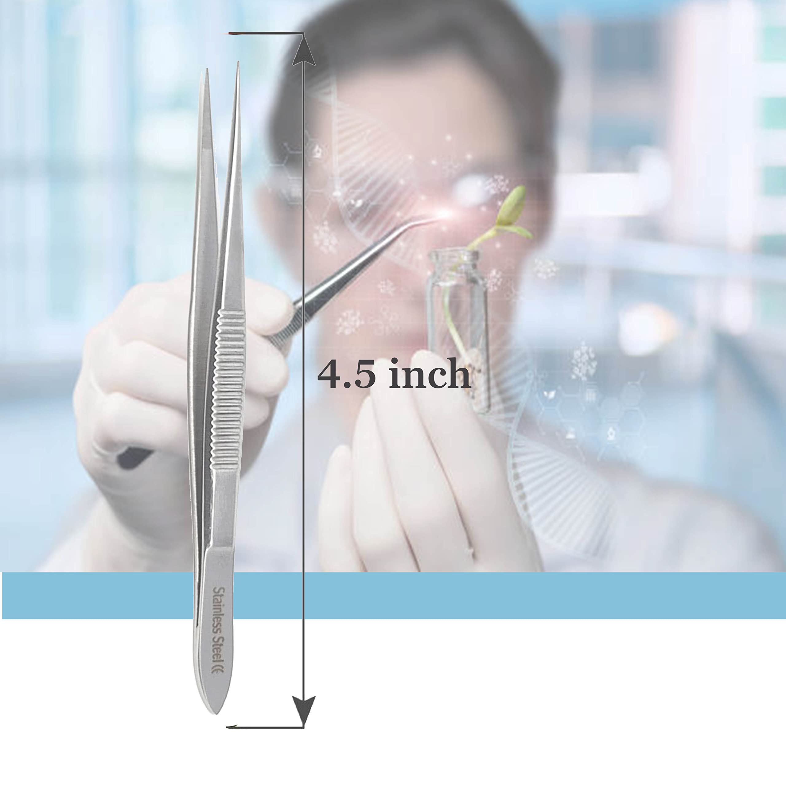 Stainless Steel Forceps - Precision Lab Tweezers -3