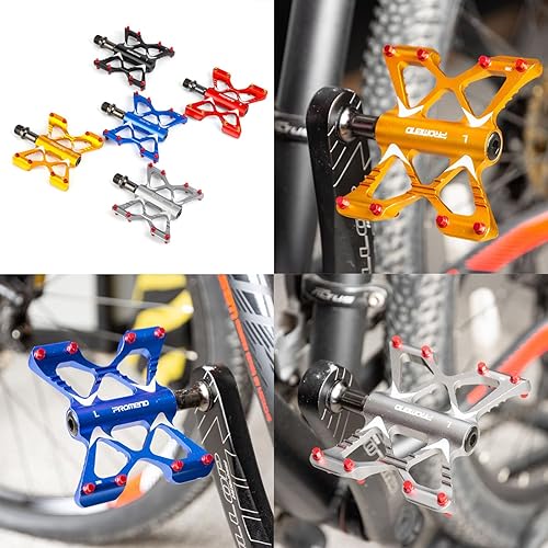 Miniatura 8 de Pedales de bicicleta de montaña estilo mariposa Pedales de bicicleta de aluminio 3 rodamientos ligeros ahorro de mano de obra para bicicletas de