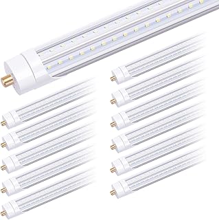 TRLIFE 65W 8FT LED Bulbs 6000K, T8 8FT V-Shape LED Tube Light FA8 LED Light Bulbs with Clear Cover(150W Fluorescent Bulbs Replacement), Dual Row LED Chips, 7800Lm, Dual-Ended Power (12 Pack)