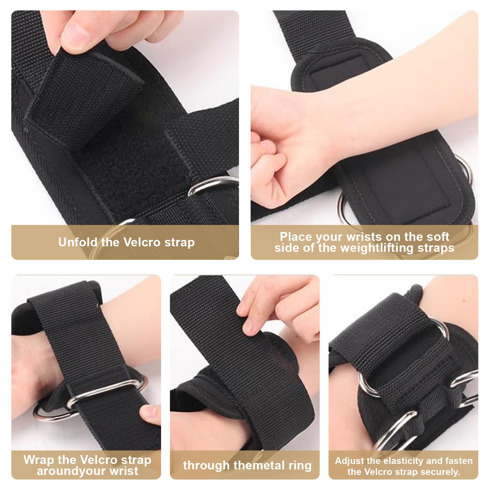 Sangles De Tirage KINDLUME – Double Anneau D Acier, Coussinet SBR, Adhérence Antidérapante – Pour Tractions, Rowing, Soulevé De Terre – Lot De 2