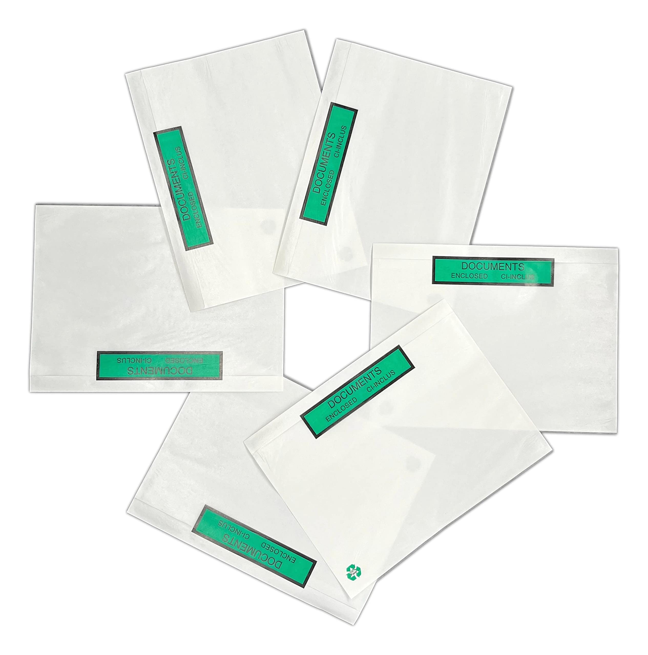 Pochettes Porte Documents Ci-inclus Adhésives en Papier Recyclable format A5 230x170mm adaptées aux réglementations REP et LUCID- Lot de 1000