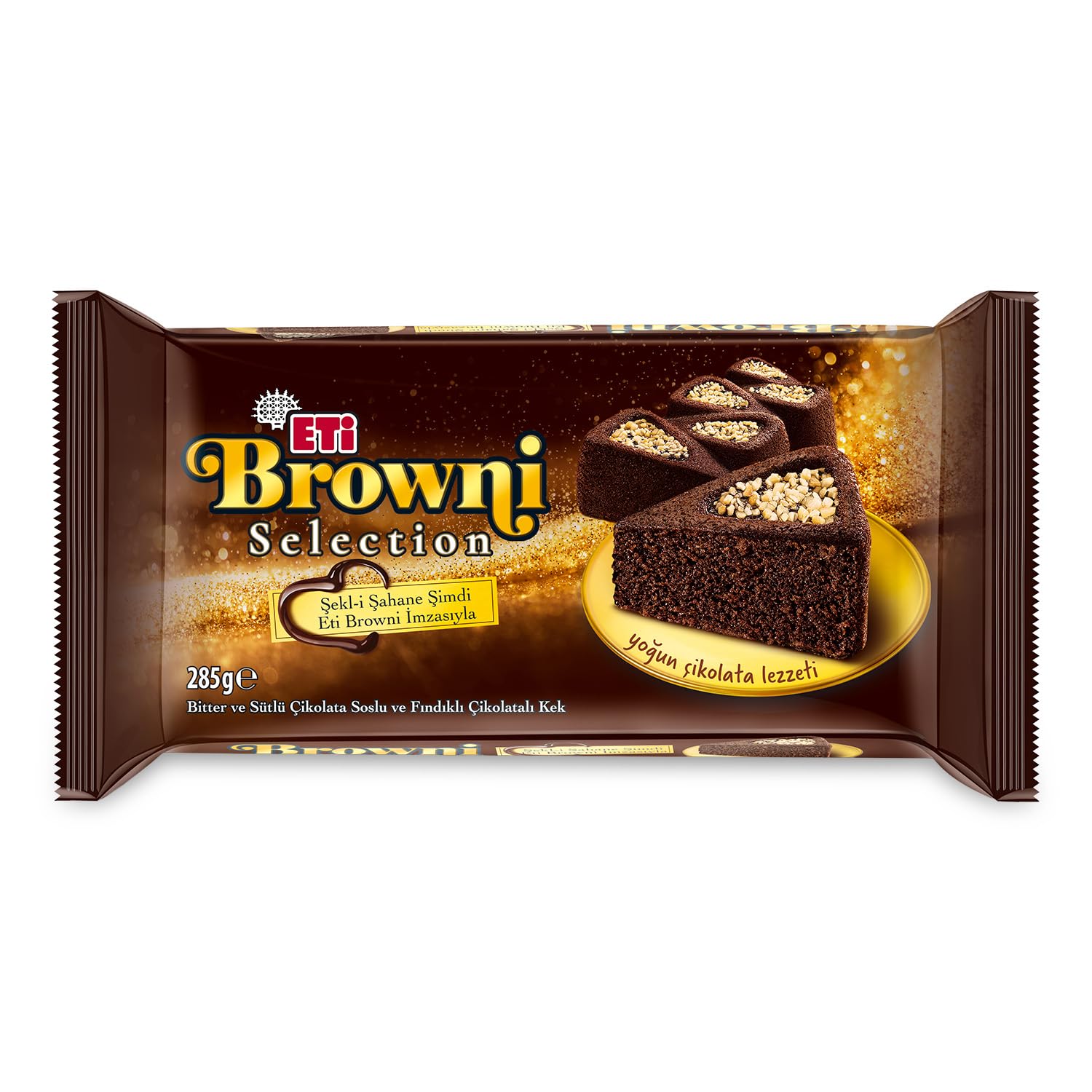 Eti Browni Selection Bitter ve Sütlü Çikolata Soslu ve Fındıklı Çikolatalı Kek 285 g x 6 Adet
