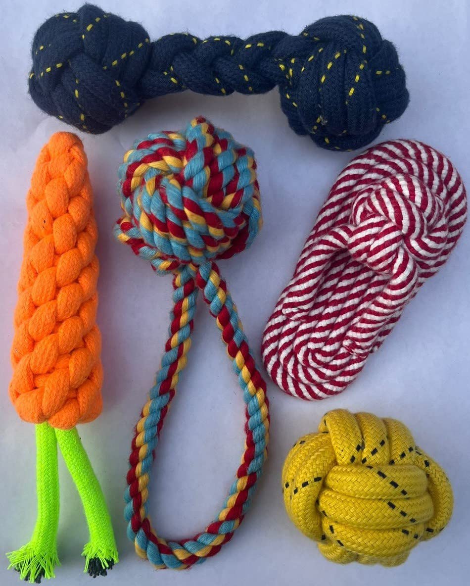 Buy WAGGY TAILS Rope Toys for Dogs, Puppy Chew Teething Rope Toys Set