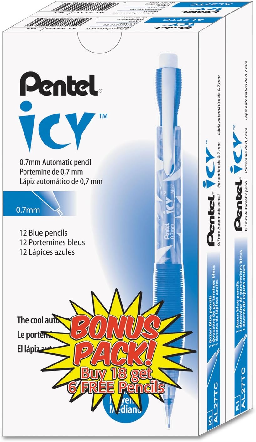 Pentel Automatic Pencils, 0.7mm, Refillable, 24/Pack, Blue (PENAL27TCSWSPR)