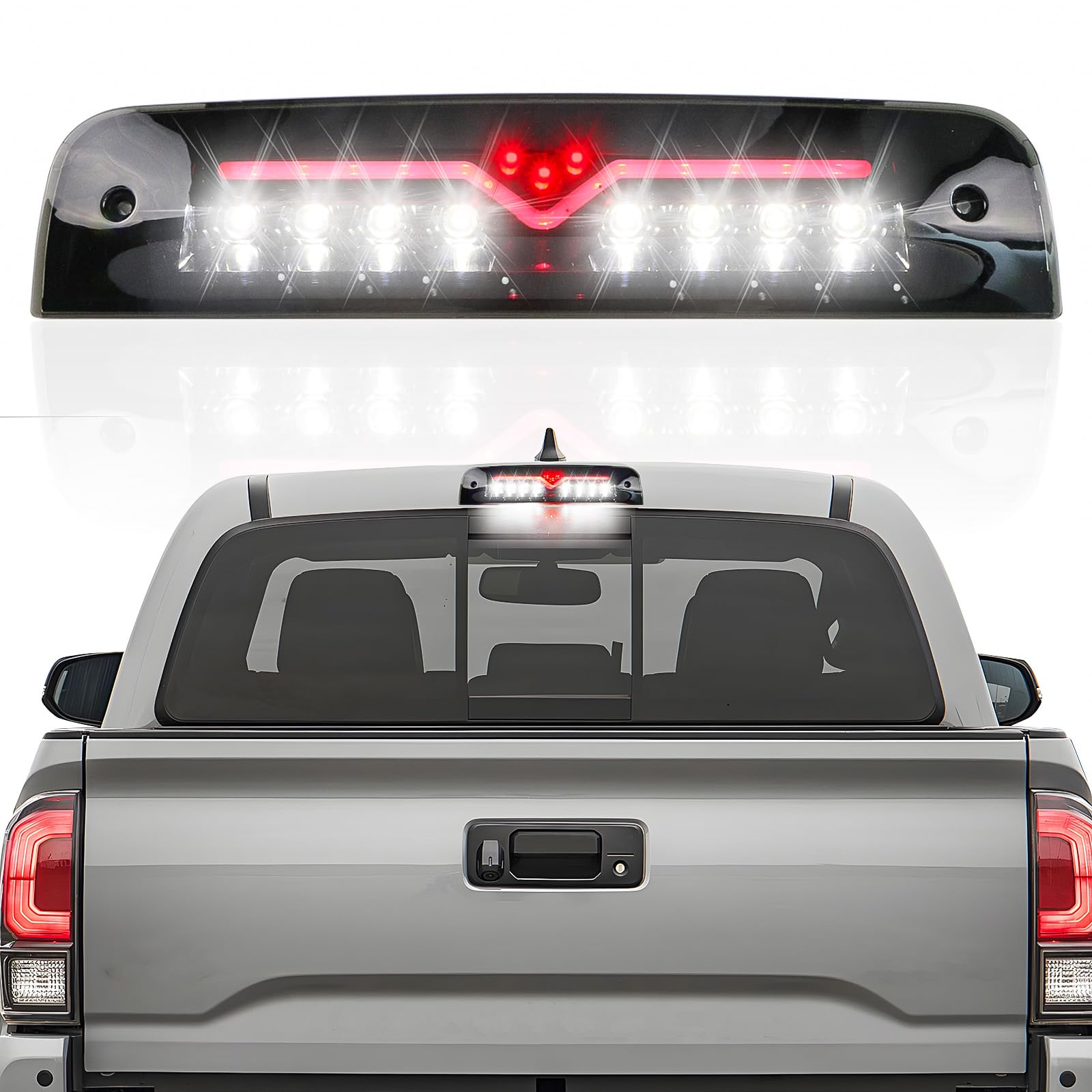 Youxmoto Fit for Dodge Ram 2009-2017 1500 2010-2017 2500 3500 LED 3rd Brake Light Third Brake Light High Mount Stop Light Cargo Lamp Black Housing Smoke Lens 55372082AD 55372082AC