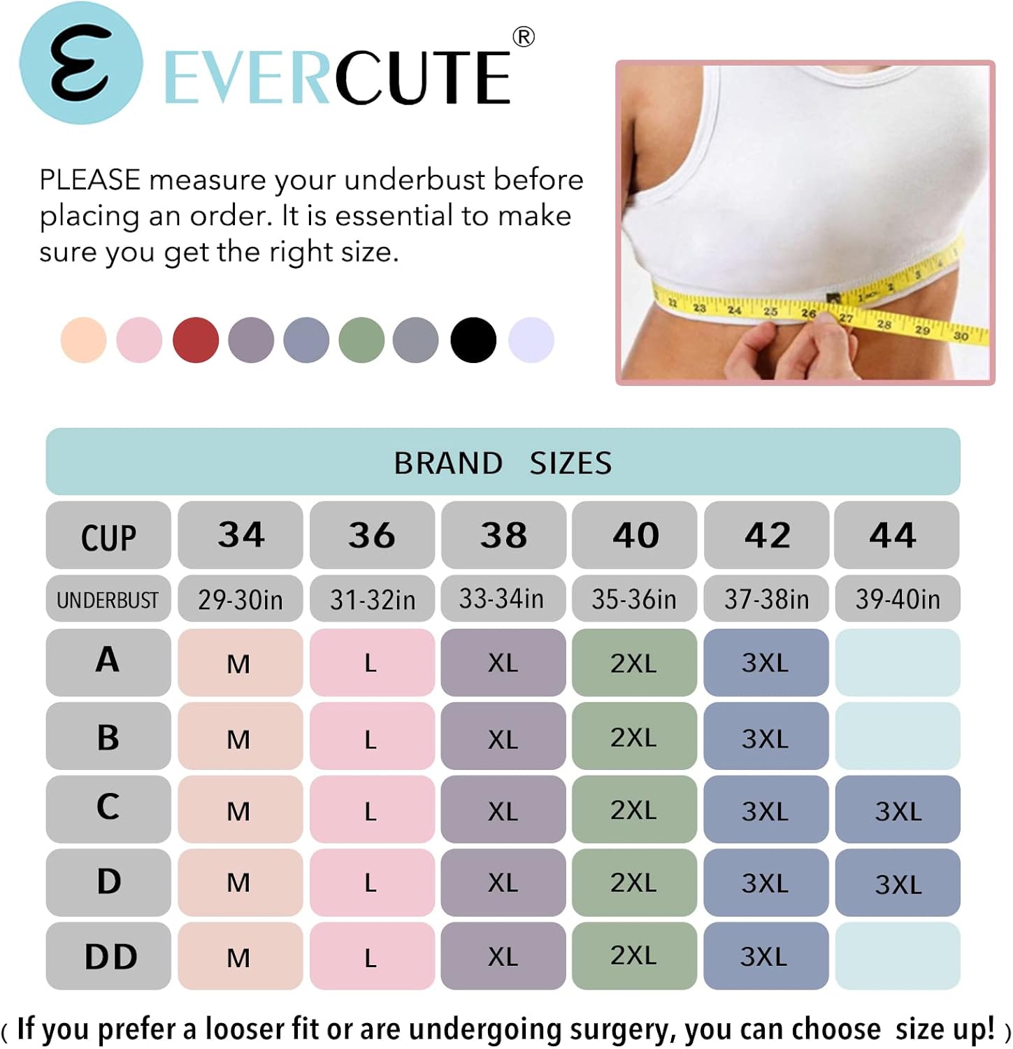Miniatura 6 de Evercute Zip Front Post-Surgery Bra Women's Wireless Sports Bras Padded Strappy Medium Support Yoga Exercise Athletic Bras