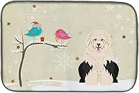 Vista 42 de Caroline's Treasures BB2508DDM - Tapete de secado de platos de perro de montaña bernés con regalos de Navidad entre amigos, tapete absorbente