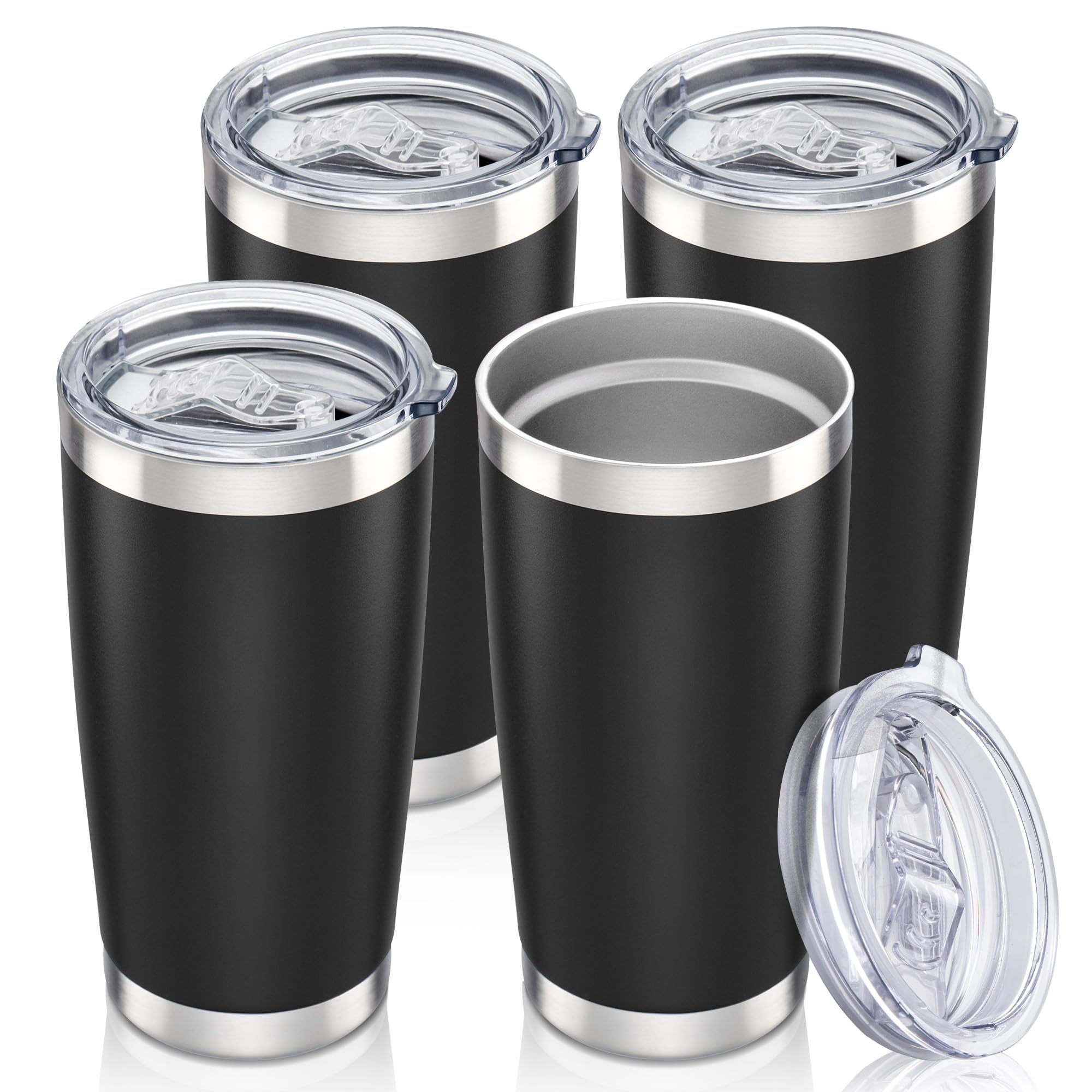 Orebigo 20 oz Tumbler with Lid Stainless Steel Insulated Tumblers Bulk Double Wall Vacuum Cups Powder Coated Travel Mug Keep Drinks Cold and Hot,