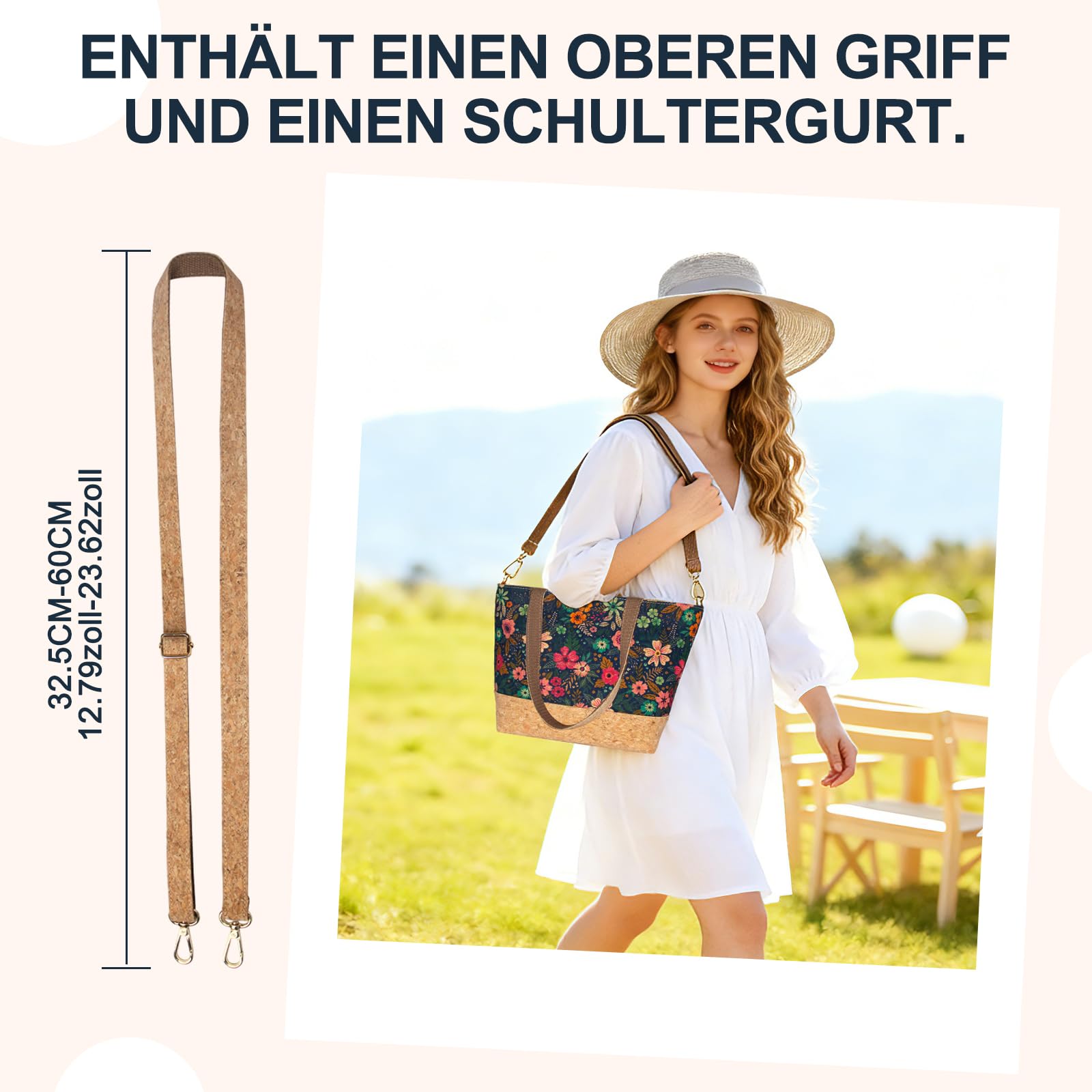 boshiho Bolso bandolera de corcho Crossbody Piel Vegana Sostenible Mujer Bolso de mano Monedero de Corcho Accesorios de Viaje Billetera de Viaje
